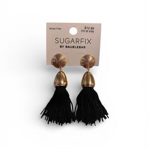 Sugarfix by BaubleBar Gold and Black Tassel Earrings
